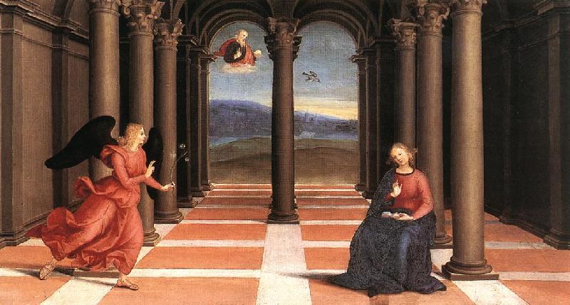 RAFFAELLO Sanzio The Annunciation (Oddi altar, predella) t Sweden oil painting art
